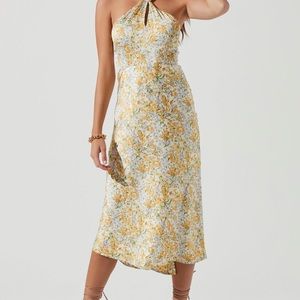 ASTR Sandrine Floral Halter Midi Dress